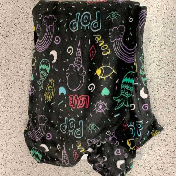 Pop Art Doodle Print Icecream Rainbow Palmistry Moon Eye Oversized Plush Blanket - Picture 5 of 12